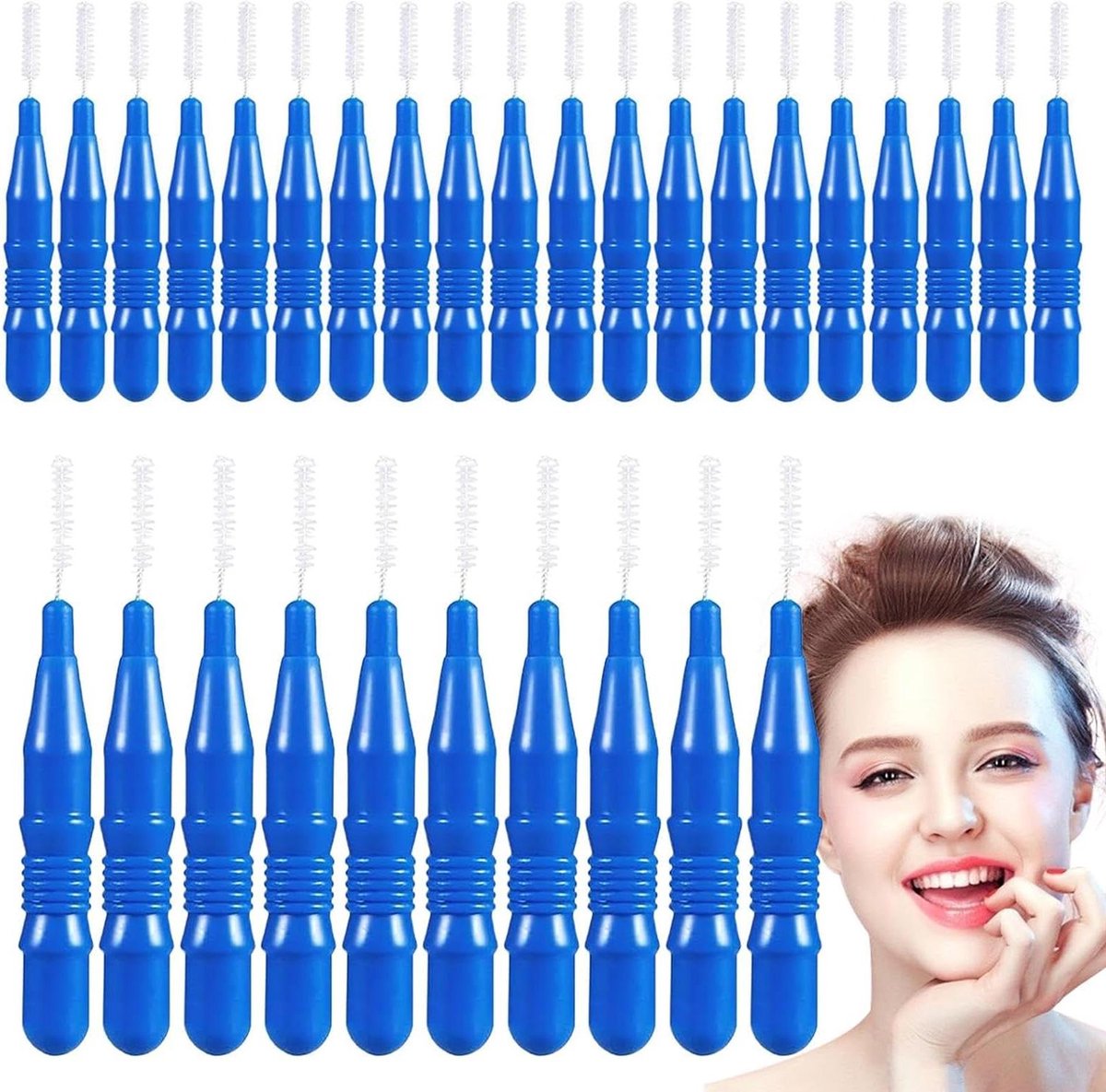 Interdentale Borstels - Tandenstokers - Mondhygiëne - Compact Ontwerp - 30 Stuks - Blauw