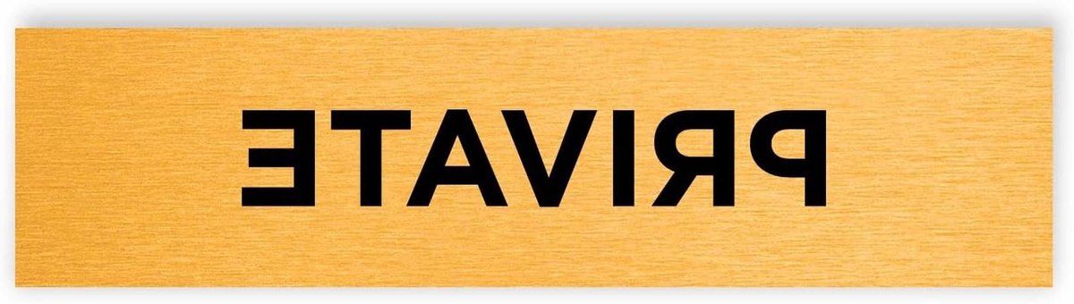 Privé Bord - Aluminium Teken - Toegangscontrole - Zelfklevende Bevestiging - 200 x 50 mm - Geborsteld Goud