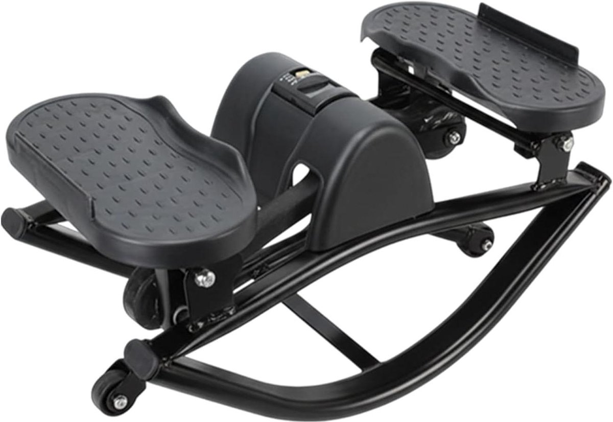 Zijwaartse Stepper - Fitness Trainer - Thuis Trainen - Geluidsarme Beweging - 49x27x23cm - Zwart