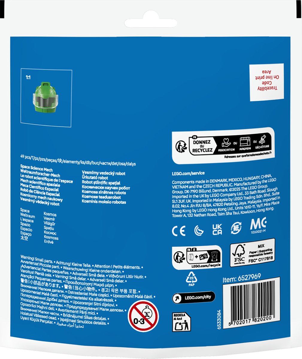 LEGO City Ruimtewetenschapsmecha: compacte ruimteset met astronaut thumbnail 4
