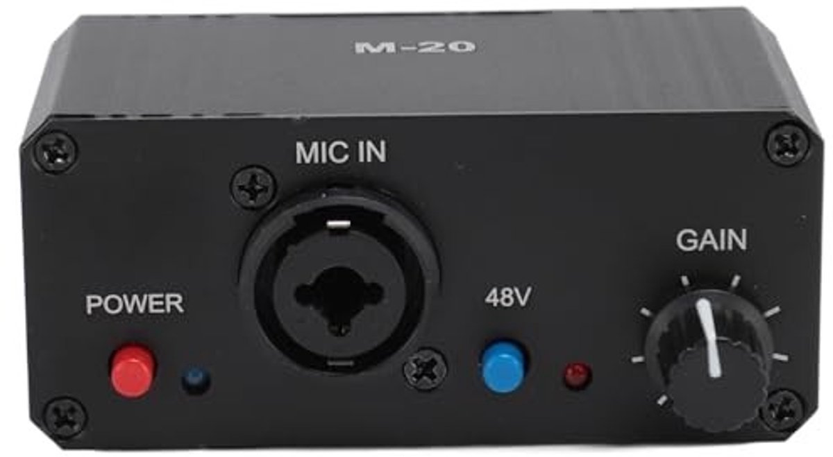 aladdien - Microfoon Voorversterker - High Gain 48V Power - Geruisloze Prestaties - Geluidsinterface - XLR-uitgang - Voor Dynamische en Condensator ..