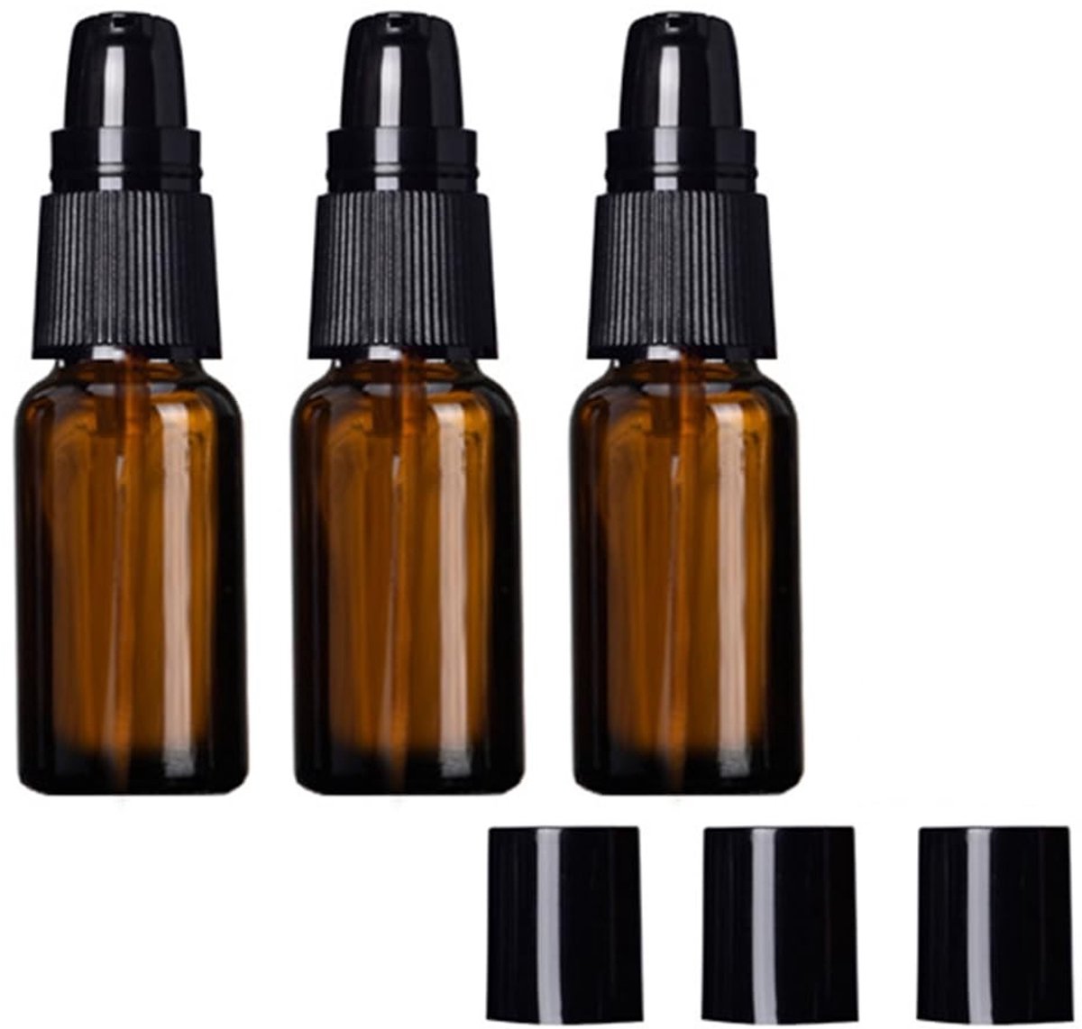 aladdien - Amber Glas Lotion Pomp Flessen - Lege Dispenser Flacons - 30ml - Herbruikbaar en Wasbaar - Reisvriendelijk - Perfect voor Crème en Make-up