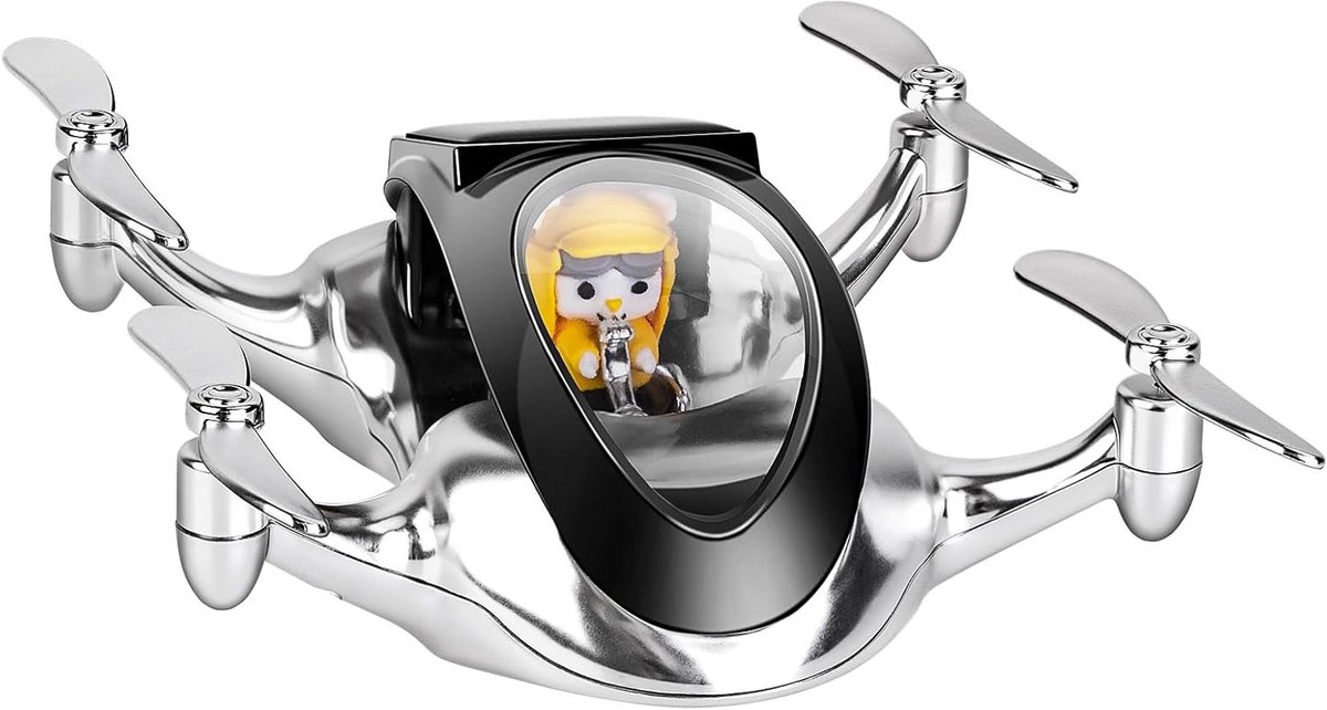 Auto luchtverfrisser - Dashboard decoratie - Auto opfrissen - Zonne-energie rotatie - 19 x 15 cm - Zilver