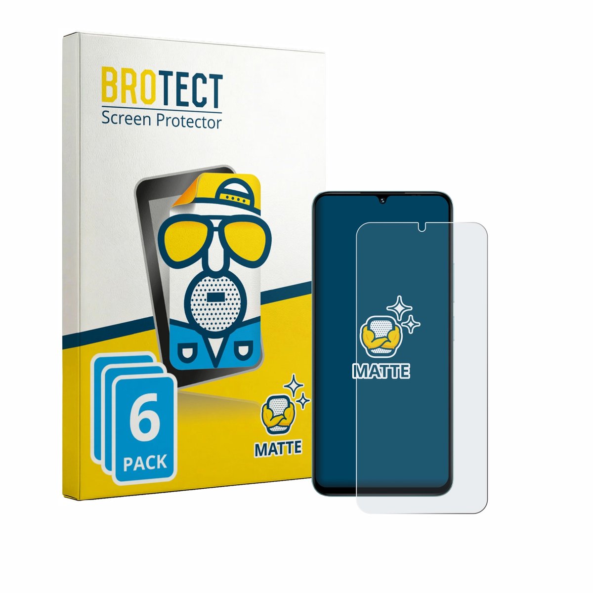 BROTECT - Screenprotector voor Umidigi A75x - Folie Beschermfolie matte 6 Stuks