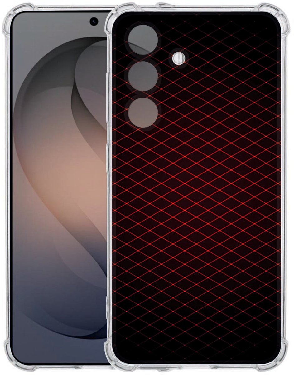 Samsung Galaxy S26 TPU Back Cover Geruit Rood Antishock