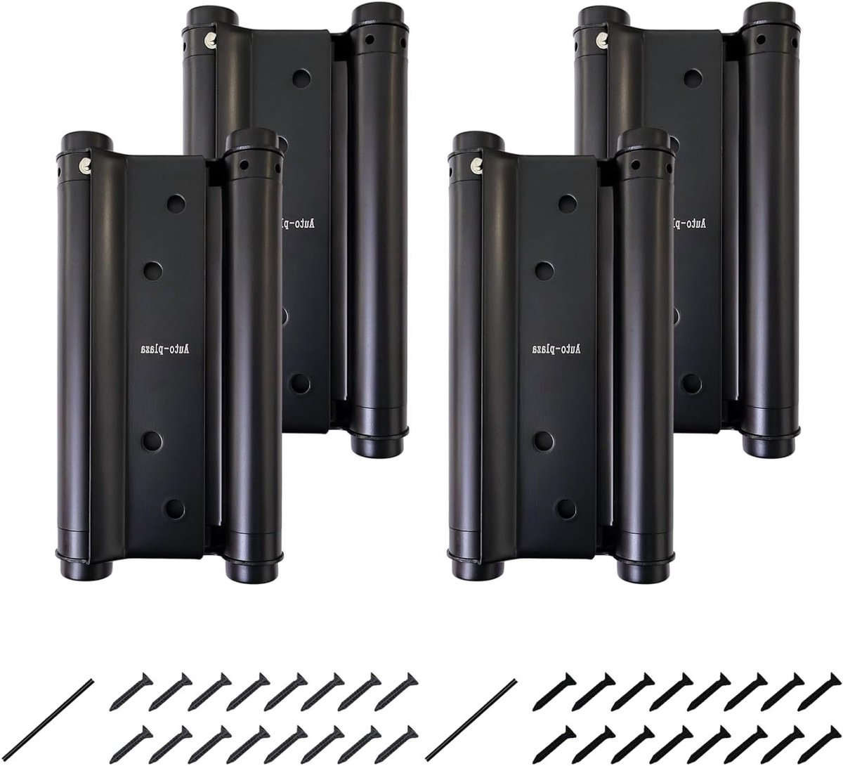 Dubbele Actie Lente Scharnieren voor 6'' Café Saloon Deuren - RVS, Zelfsluitend, 150mm (Zwart)