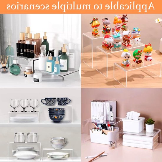 Set van 8 Heldere Acryl Display Steunen voor Cupcakes, Snoepbar en Figuren - Transparante Verhogers voor een Mooiere Presentatie — afbeelding 2