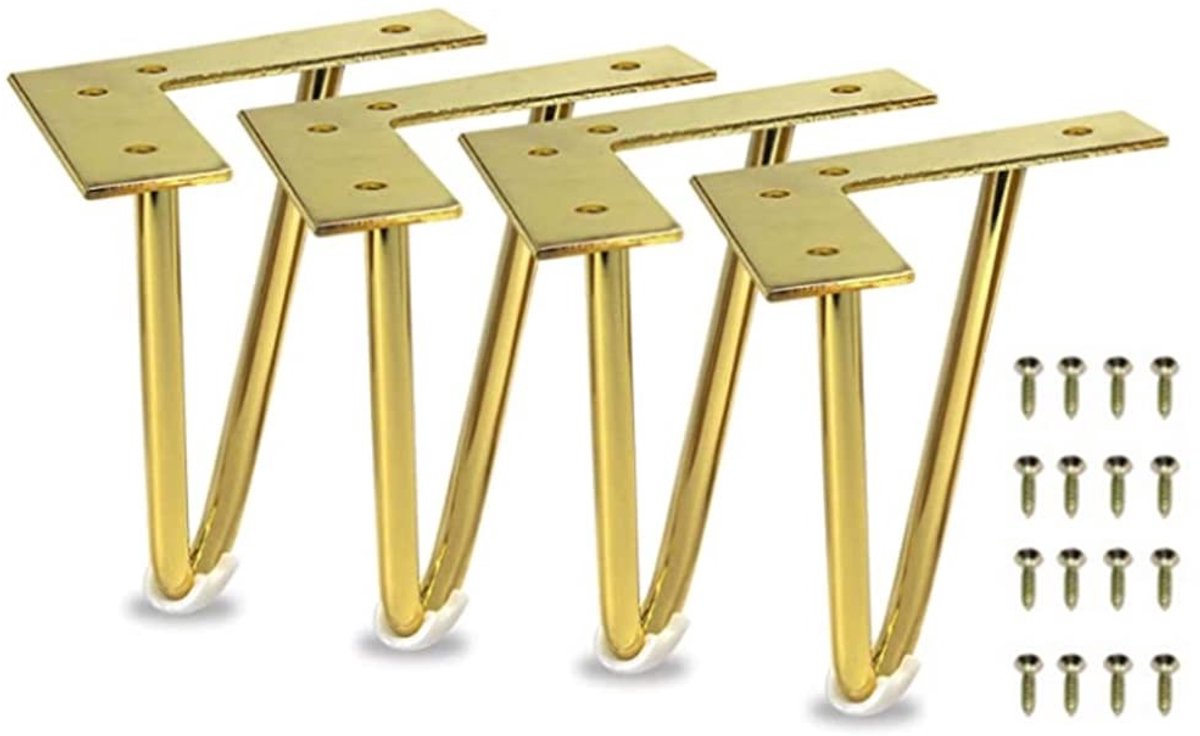 aladdien - Meubelpoten - Robuust en duurzaam - Goud - Voor kast en tafel - Ondersteuning voor meubels - 4 stuks - 15,2 cm