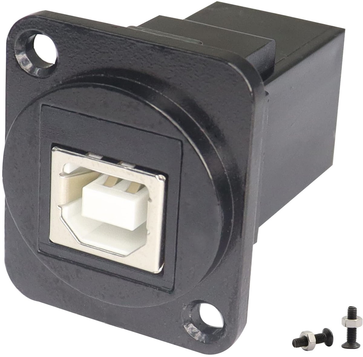 QIANRENON USB B naar A Paneelmontage Adapter - USB 2.0 Gegevensconnector voor Printer en Scanner