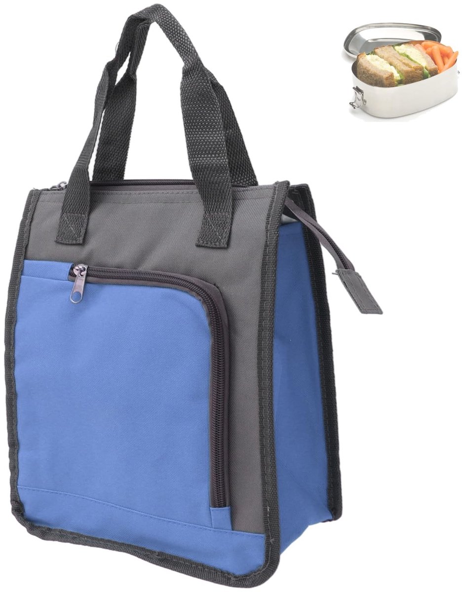 Allecto - Isolerende Koeltas - Herbruikbare Winkeltas - Houdt Voedsel Koud en Warm - Blauw - Grote Capaciteit - Ideaal voor Boodschappen en Picknicks