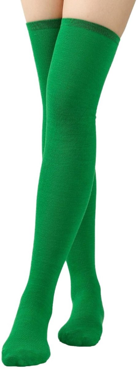 Allecto - Overknee Sokken - Elastisch - Perfect voor Feestjes en Dagelijks Gebruik - Groen - Dames - Trendy en Stijlvol - Geschikt voor Elke Gelege...