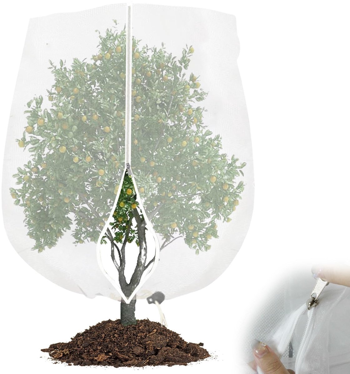 Allecto - Herbruikbaar Fruitboom Net - Beschermnet voor Bessen - 3x3m - Tuin Bescherming - Planten - Geschikt voor Fruitbomen - Kleur Groen