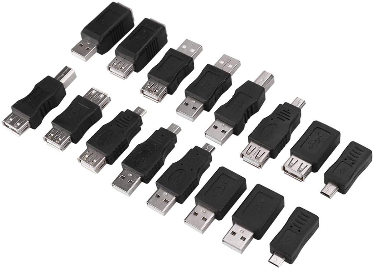 aladdien - USB Adapter Set - Hoge Snelheid USB 2.0 Hub - 16-delig - USB Converter voor Printer - Micro USB Aansluiting - Betrouwbaar en Snel - Gesch..