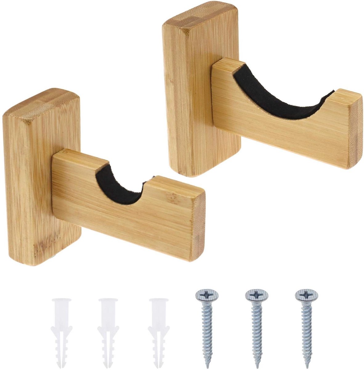 Allecto - Baseball Bat Houder - Display Rack - Massief Hout - Bruin - Muurbevestiging - Perfect voor Honkbal en Softbal - Eenvoudige Installatie
