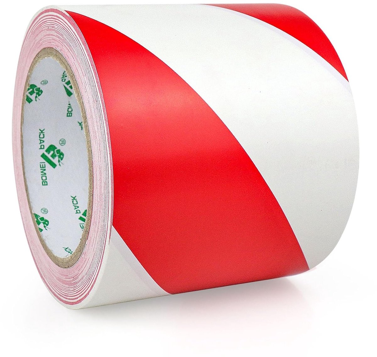 Waarschuwings tape 100 mm x 33 m Rood en Wit PVC Zelfklevend voor Veiligheid en Vloermarkering