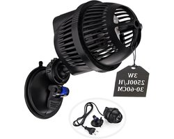 Golfpomp voor Aquarium tot 60 cm, Wavemaker 2500 l/h, Circulatiepomp voor Zoet- en Zoutwater met Zuignap en Energiezuinige 3 W Motor
