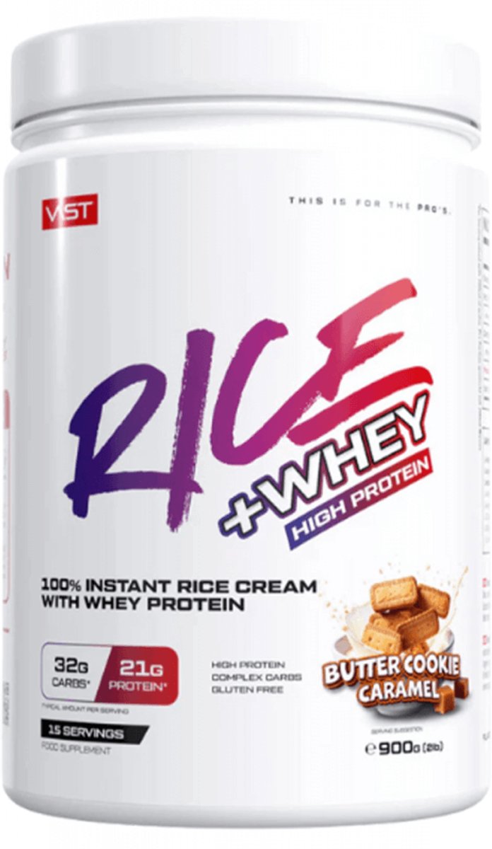 VAST Rice + Whey (900g) Butter Cookie Caramel - Functionele voeding - Eiwitrijke voedingsmiddelen
