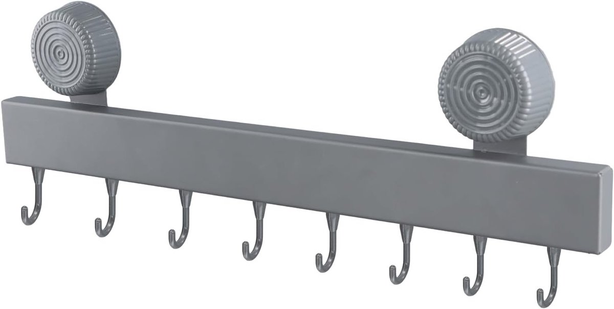40 cm Haakstrip voor Keuken met 20 kg Draagvermogen - Suction Cup, 8 Verplaatsbare Haken, Ideaal voor Keuken, Badkamer en Slaapkamer