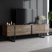 Luxe T TV-meubel | 100% MELAMINE | Walnoot, Zwart - Asir Group - TV-meubel - Bruin - Melamine