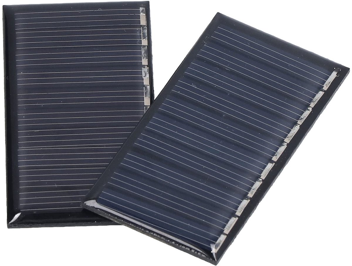 Allecto - 2 stuks 5V 50mA mini-zonnepanelen - weerbestendige zonnecellen - multifunctionele zonnepanelen - 60 x 30 mm - ideaal voor doe-het-zelf pr...