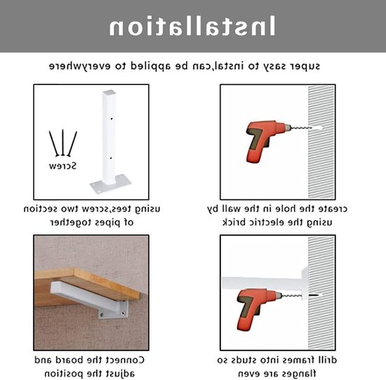 Stevige Wandconsole voor Zwevende Planken - 300 mm Hoeksteun voor Zware Lasten - 2 Stuks in Wit, Ideaal voor DIY Projecten en Interieurdecoratie van Merkloos — afbeelding 3