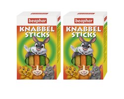 2x Beaphar Knabbelsticks Knaagdieren 150g - Lekkere Snacks voor Konijnen, Cavia's en Hamsters - Licht Verteerbaar