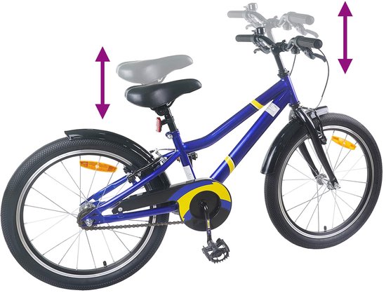 vidaXL - Kinderfiets - 22 - Inch - voor - 7-12 - jaar - oud - Blauw - Zwart van VidaXL — afbeelding 2