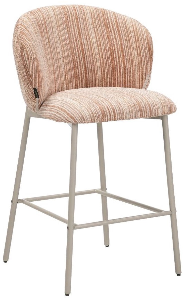 Bronx71 Barkruk Milo chenille beige/pink 70 cm - barstoel