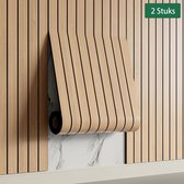 Zelfklevend Wandpaneel 3D - 2 Stuks - Bruin Eiken Look - PVC - 300x40 cm - Voor Muur & Plafond - Geluidswerend