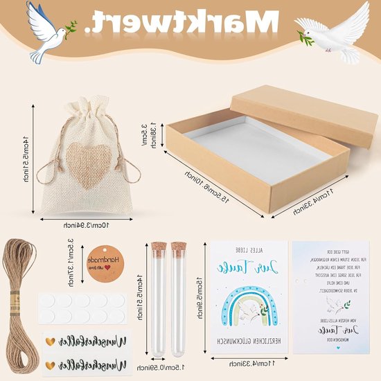 Complete Tauf Gift Set voor Doop met Geldcadeaus, Kaarten, Dozen en Jute Tassen voor Jongens en Meisjes van Merkloos — afbeelding 5