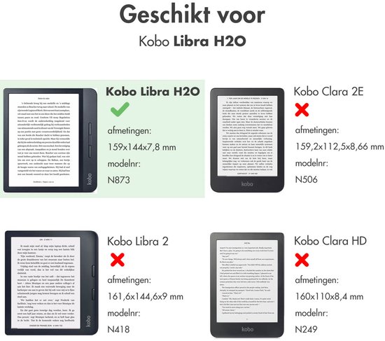 Hoesje geschikt voor Kobo Libra H2O E-reader / Sleepcover - iMoshion Stand Flipcase - Donkerblauw van iMoshion — afbeelding 4
