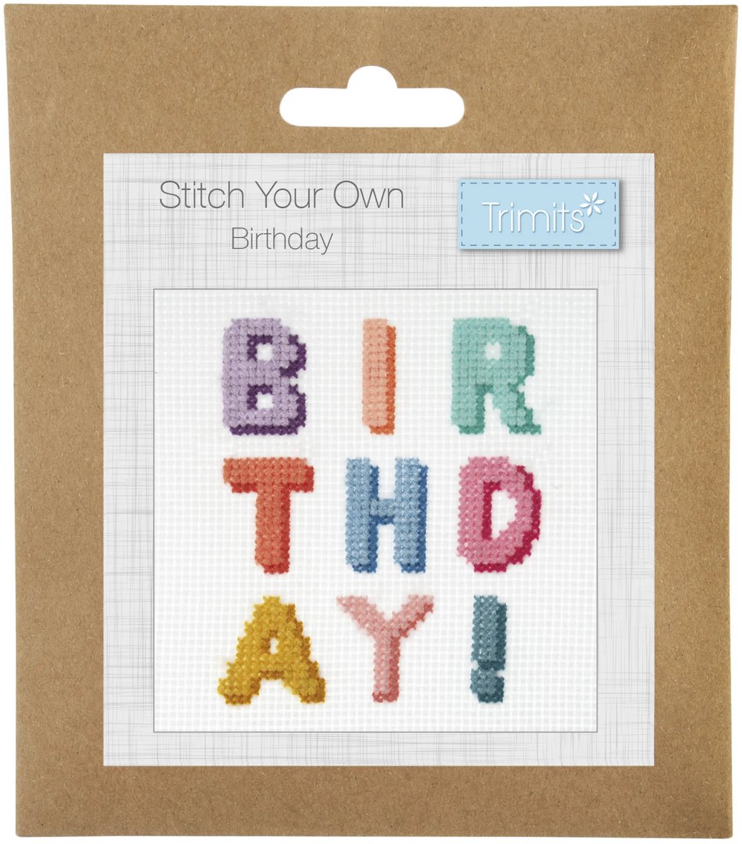 Borduurpakket Kruiststeekpatroon Telpatroon: Birthday