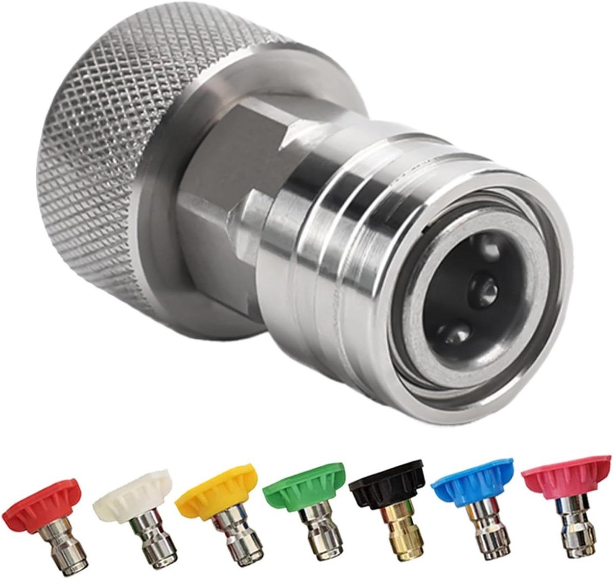 Tuinslang Spuitmond - Hogedrukreiniger - Tuin en Auto - 7-in-1 Instelbaar - 48 x 3 cm - Zilver