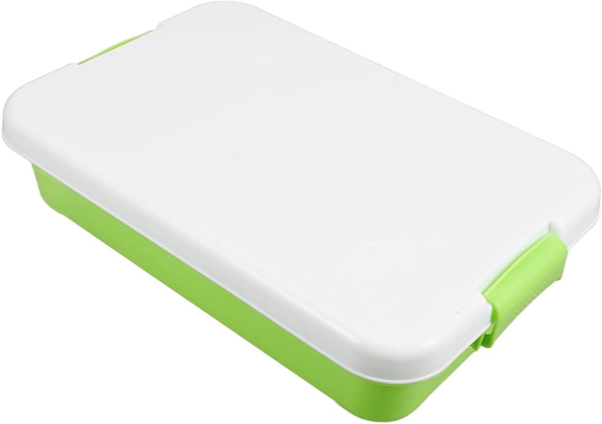 Speelbak met deksel - Opbergkistje - Buitenspelen - Breekbestendig plastic - 38 x 25 x 8 cm - Lichtgroen