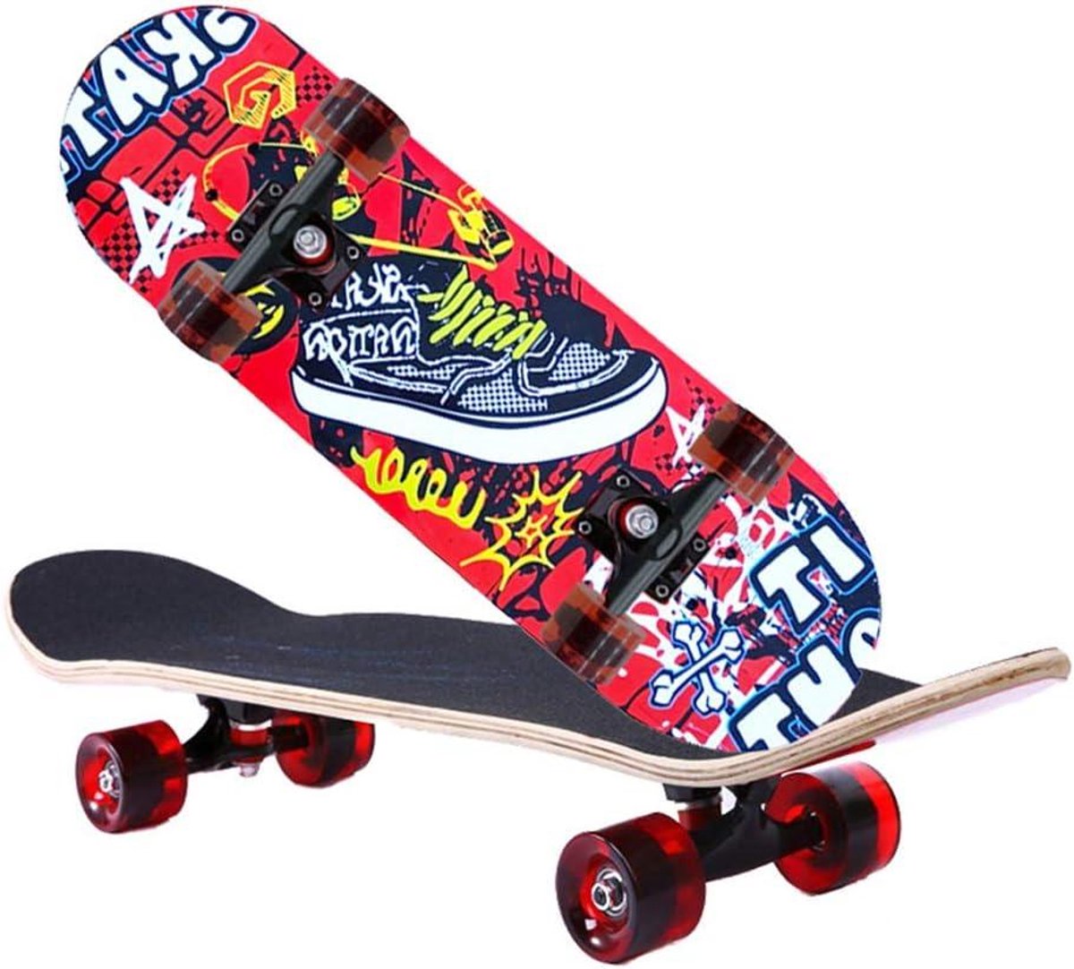 Compleet Skateboard Trickboard Longboard Stunts en Tricks Dubbele Kicktail 80 cm F