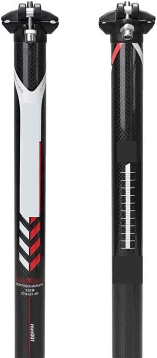 Hangende zadelpen carbon fietszadelpen racefiets zadelpen met dubbele spijker koolstofvezel zadelpen fietszadelbuis (400 x 31,6 mm)