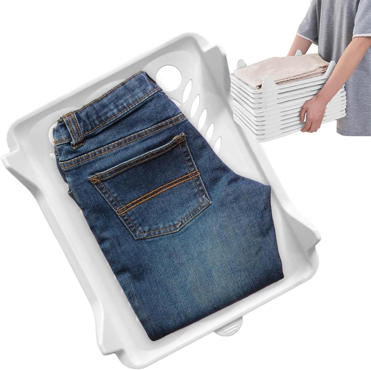 Kleding Organizer - Stapelplank - Kast Opruimen - Ruimtebesparend Ontwerp - 33x25.5x4 cm - Wit