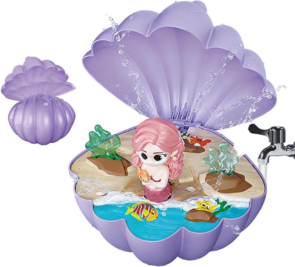 Watersproeiers Buitenspeelgoed - Zomerspeelgoed Tuin - Buitenpret Kinderen - Draaiend Schelpontwerp - 16.5 cm - Enkel attribuut