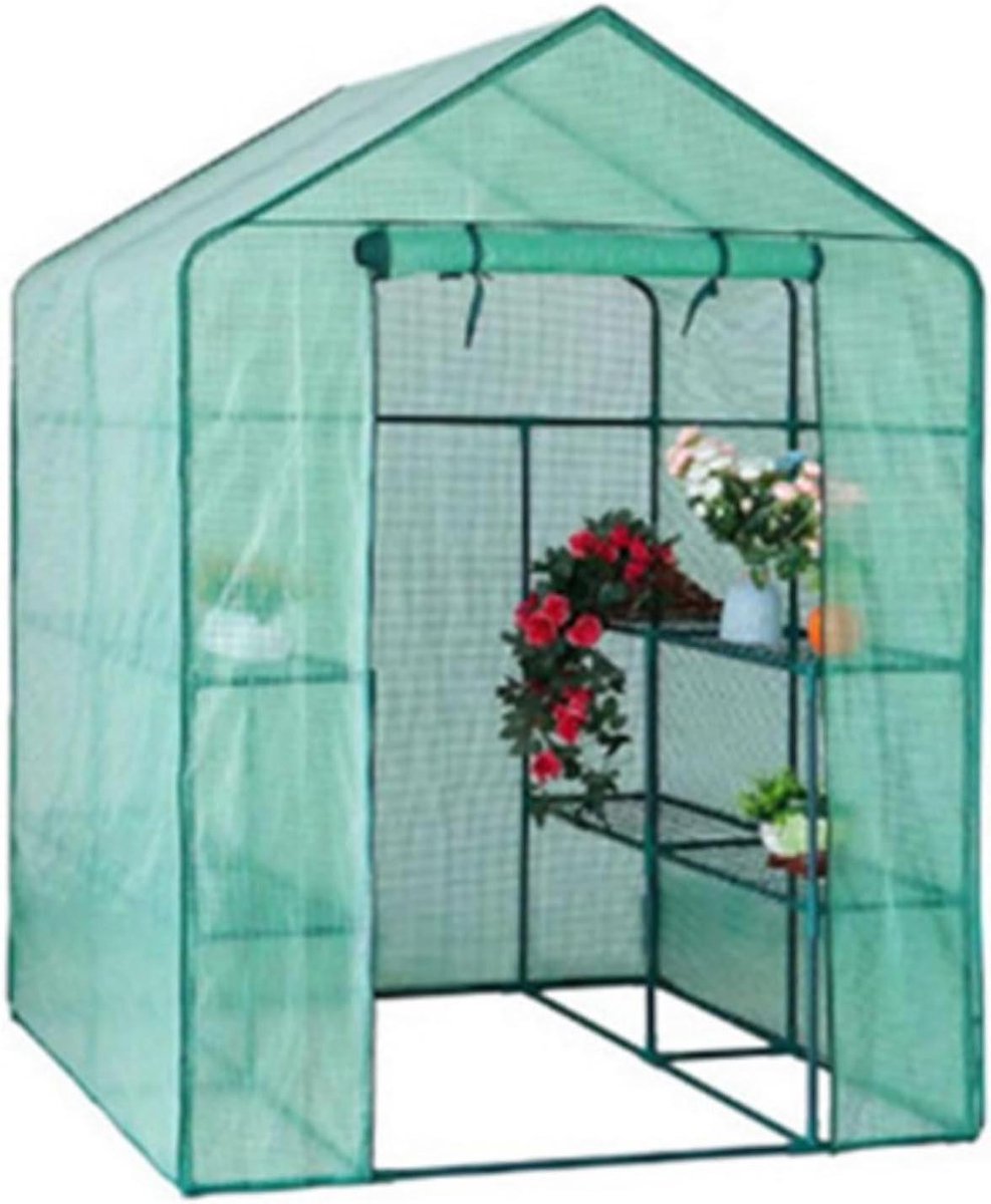 Broeikashoes Vervangend - Tuintent Dekzeil - Planten Beschermen - Robuust PVC Materiaal - 143 x 143 x 195 cm - Transparant