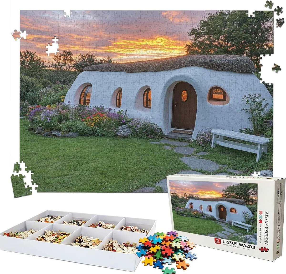 Houten Puzzel - Volwassen Puzzel - Ontspanning Thuis - Perfecte Vertanding - 3000 Stukjes - Zonsondergang