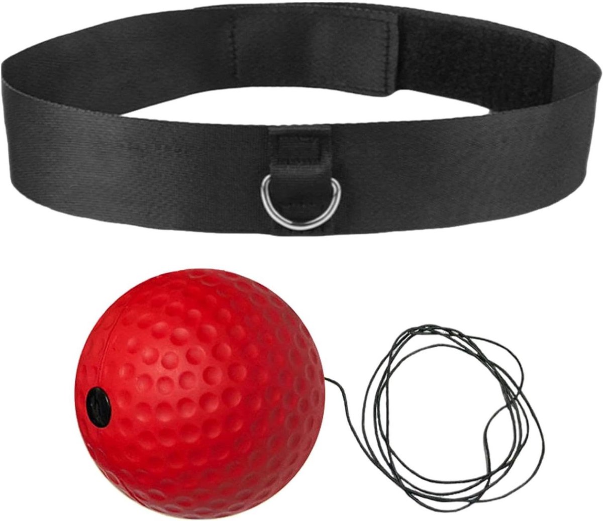 Boksbal met band - Reflex bal - Verbeteren coördinatie - Draagbaar en compact - 68 cm hoog - Rood
