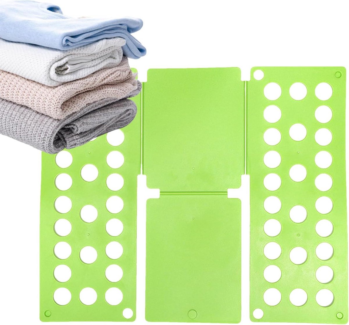 Kleding vouwplank - Was organizer - Kleding sorteren - Verstelbaar en opvouwbaar - 40 x 48 cm - Groen
