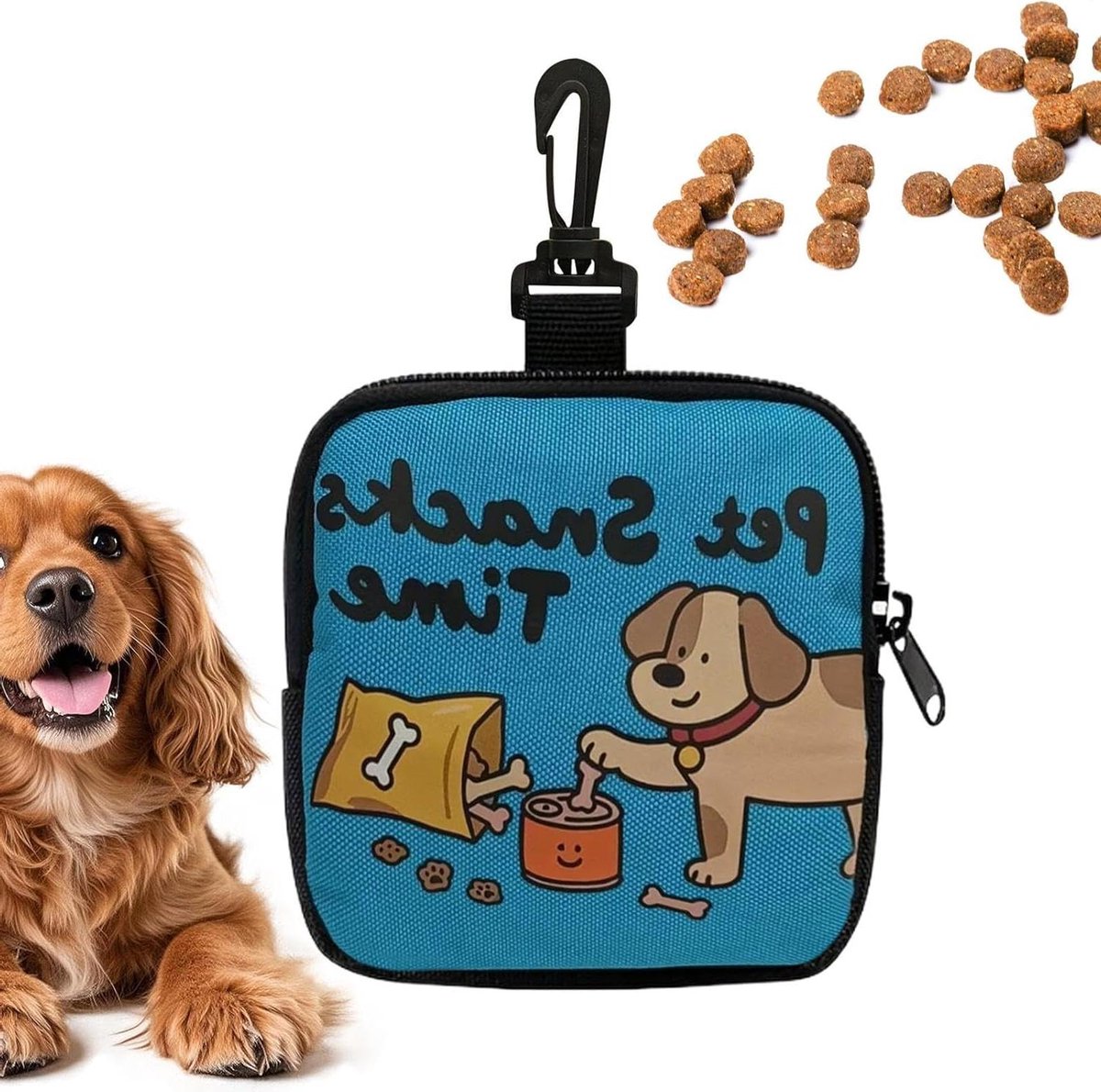 Honden Traktatie Tas - Honden Snack Houder - Outdoor Avonturen - Eenvoudige Toegang - 10 x 10 cm - Zwart