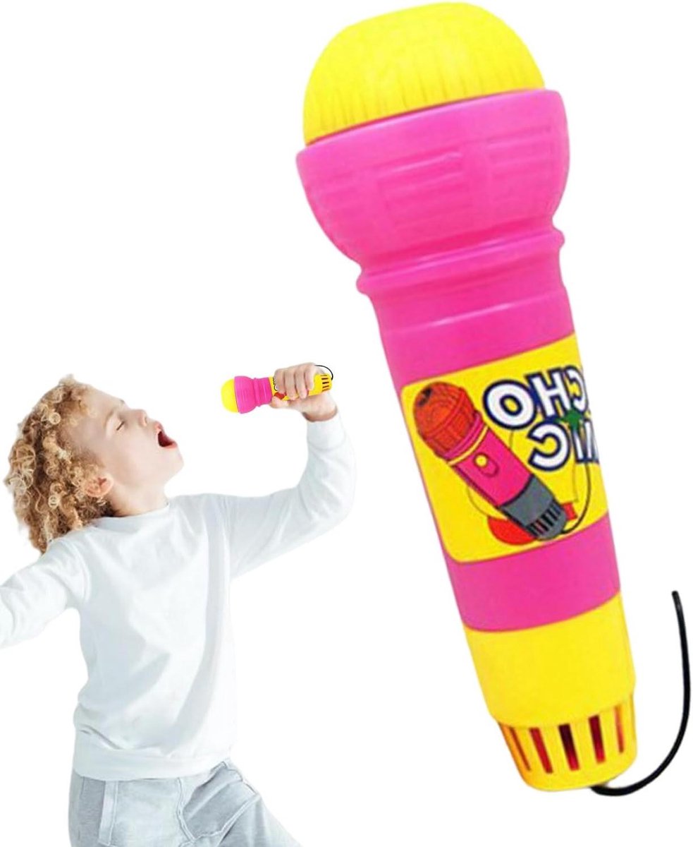 Speelgoed Microfoon - Echomicrofoon Stemvervormer - Zingen en Praten - Batterijloos Werking - 8 x 20 x 8 cm