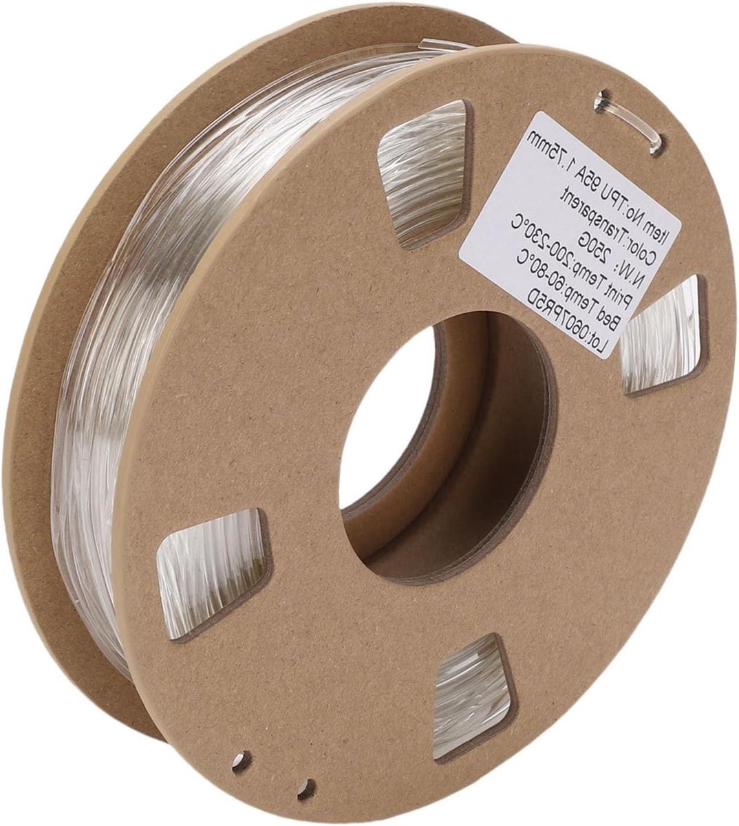 3D Printer Filament - Flexibel Plastic - Modelbouw Printen - Hoge Precisie - 1.75 Mm - Transparant