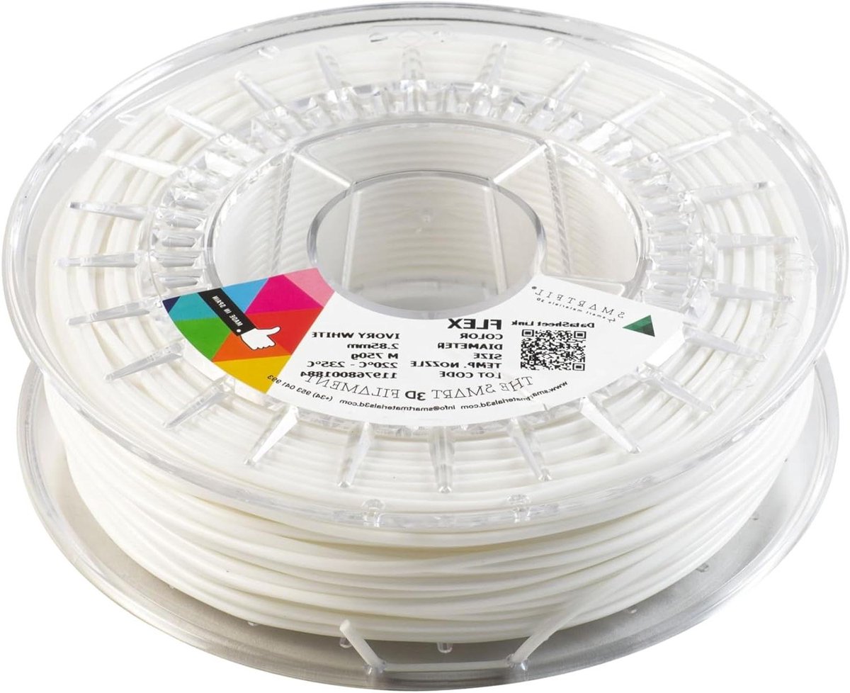 Flexibel Filament - 3D Printmateriaal - Objecten Maken - Hoge Afdruk Nauwkeurigheid - 750 gram - Ivoorwit