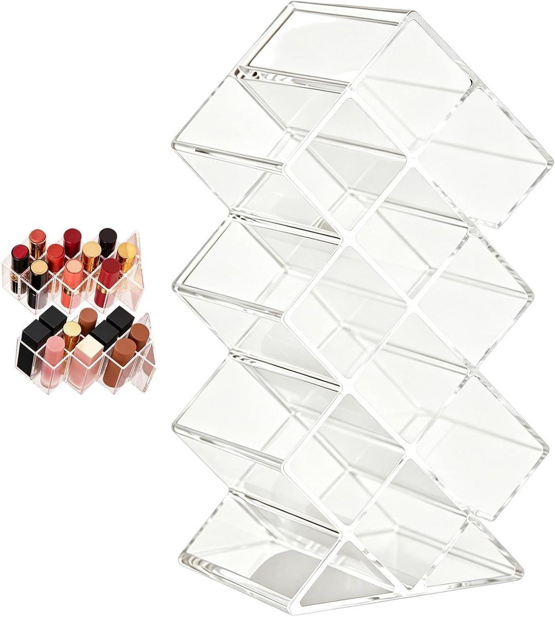 Cosmetica Organizer - Make-up Houder - Bureau Opruimen - 10 Vakken - 19x9x9 cm - Transparant