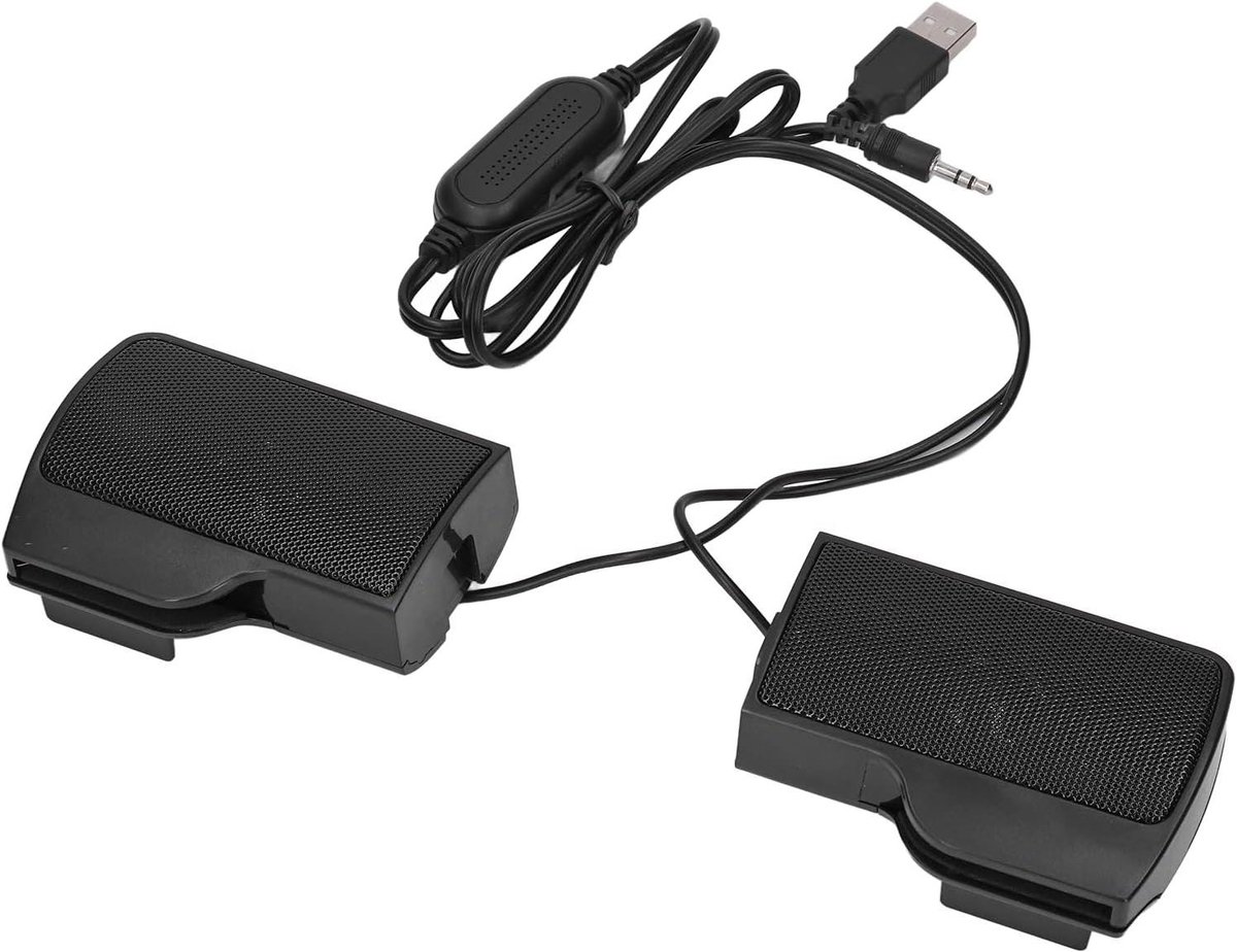 Laptop Geluidboxen - Monitor Geluid - Verrijk Je Geluid - Eenvoudige Bevestiging - 14 x 10 x 6 cm - Zwart