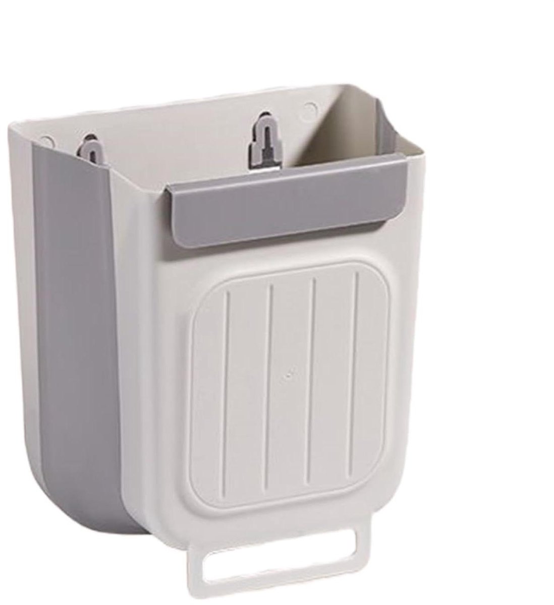 Wandmontage Afvalbak - Opvouwbare Container - Ruimte Besparen - Flexibele Plaatsing - 11 Liter - Wit