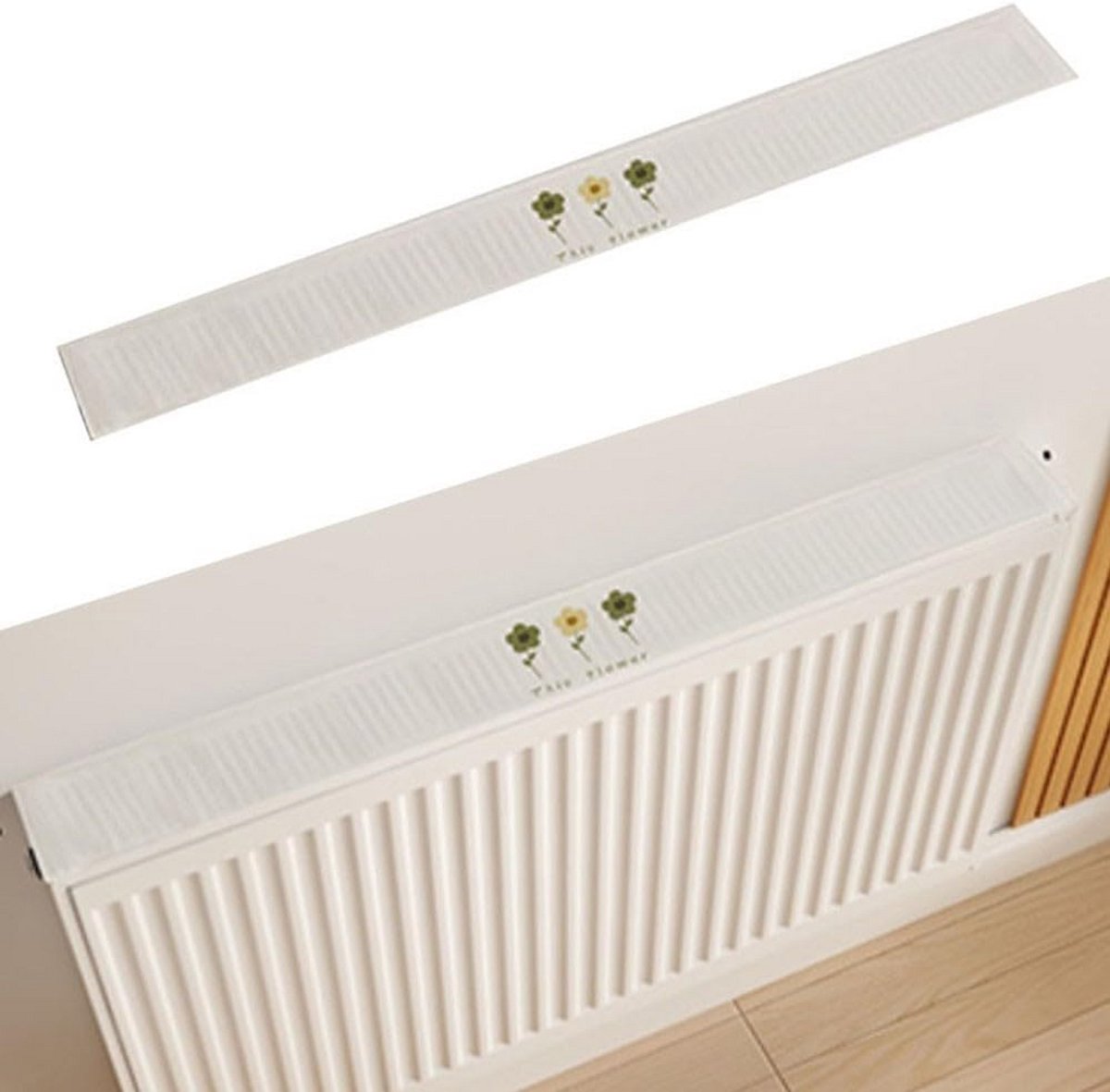 Magnetische Stofhoes voor Radiator | Krasbestendig Katoen-Linnen Beschermhoes Wit (200x10